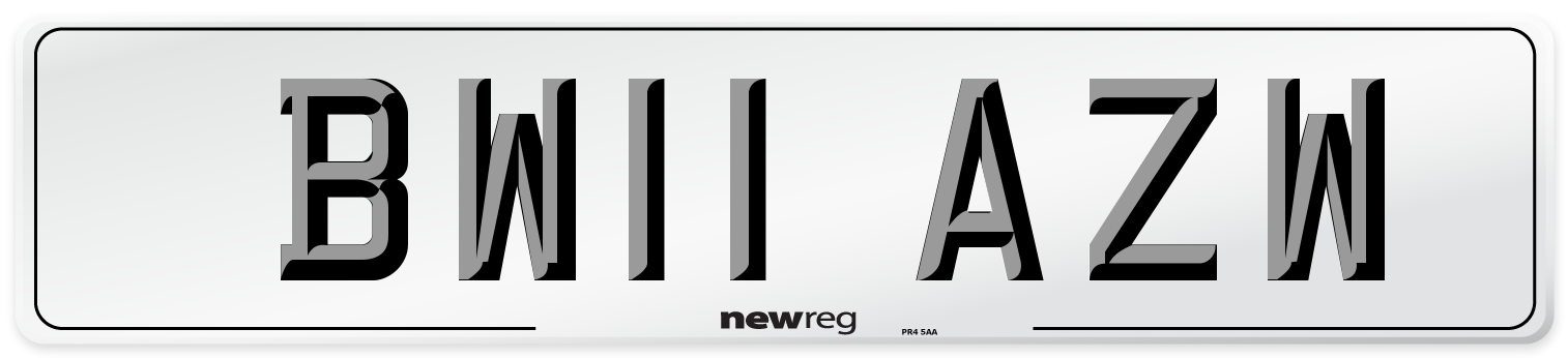 BW11 AZW Number Plate from New Reg